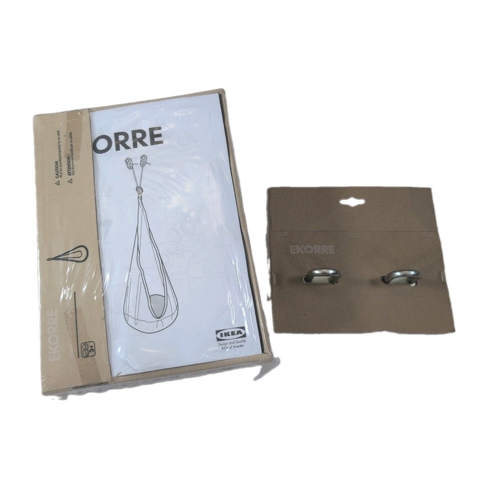 IKEA Ekorre Swing Chair & Galvanized Steel Swing Ceiling Mount Hooks - New